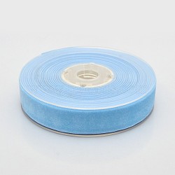 Polyester Velvet Ribbon for Gift Packing and Festival Decoration, Light Sky Blue, 3/4 inch(19mm), about 25yards/roll(22.86m/roll)(SRIB-M001-19mm-308)
