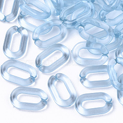 Transparent Acrylic Linking Rings, Quick Link Connectors, For Jewelry Cable Chains Making, Oval, Light Sky Blue, 15x9x3mm, Inner Diameter: 3.5x9mm, about 2370pcs/500g(TACR-R147-02D)