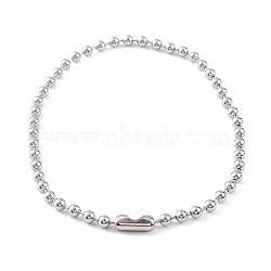 Non-Tarnish 304 Stainless Steel Ball Chain Necklaces for Women, Stainless Steel Color, 16.54 inch(42cm), bead: 6mm(NJEW-G135-01C-P)