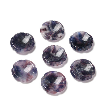 Natural Amethyst Worry Stones, Flower Shape, 37.5~38x38x7~7.5mm