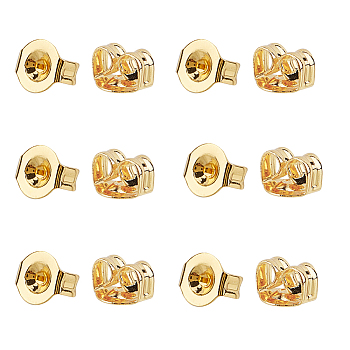 304 Stainless Steel Ear Nuts, Butterfly Earring Backs for Post Earrings, Golden, 5x4.5x3mm, Hole: 0.8mm, 600pcs/box