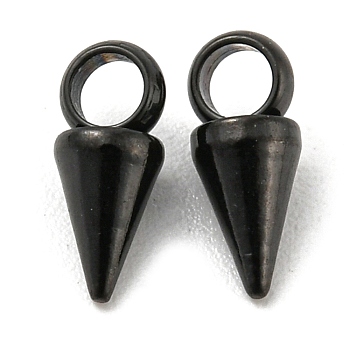Ion Plating(IP) 304 Stainless Steel Pendants, Spike/Cone, Gunmetal, 7.5x3mm, Hole: 1.8~2mm