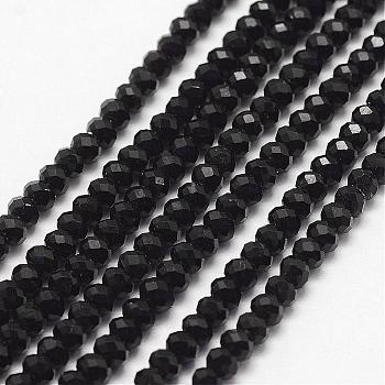 Natural Spinel Bead Strands, Faceted, Rondelle, 3x2mm, Hole: 1mm, about 135pcs/strand, 14.7 inch