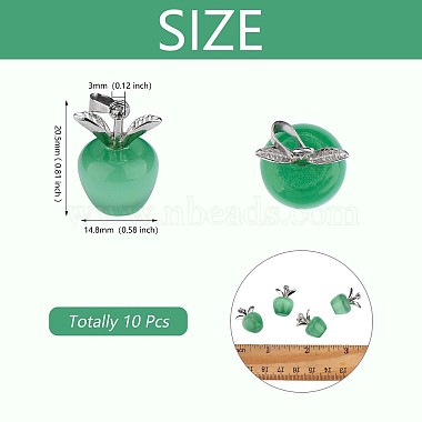 10шт яблочный кулон с драгоценным камнем(JX525B)-2