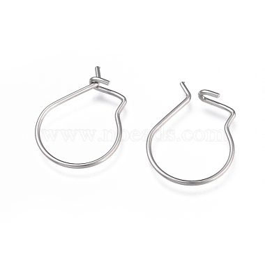 304 Stainless Steel Hoop Earrings Findings(X-STAS-H436-02P)-2