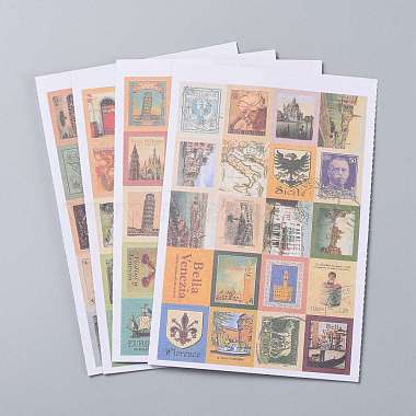 Postage Stamp Shape DIY Paper Label Paster Picture Stickers(AJEW-L058-50)-2