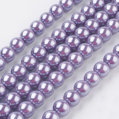 10mm Violet Round Glass Beads