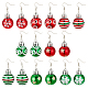 ANATTASOUL 8 Pairs 8 Style Christmas Themed Resin Round Ball Dangle Earrings(EJEW-AN0002-34)-1