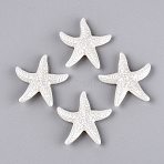 CCB Plastic Pendants, Starfish Charms, Creamy White, 47~48x44.5~45x9.5~10mm, Hole: 1.8mm, about 100pcs/500g(PL-N007-03)