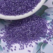 MIYUKI Delica Beads, Cylinder, Japanese Seed Beads, 11/0, (DB0906) Sparkling Purple Lined Crystal, 1.3x1.6mm, Hole: 0.8mm, about 20000pcs/bag, 100g/bag(SEED-J020-DB0906)