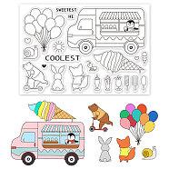 PVC Plastic Stamps, for DIY Scrapbooking, Photo Album Decorative, Cards Making, Stamp Sheets, Ice Cream Pattern, 16x11x0.3cm(DIY-WH0167-56-630)