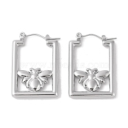 Non-Tarnish 304 Stainless Steel Earrings, for Women, Bees, Stainless Steel Color, 30x3.1mm(EJEW-S227-27P)