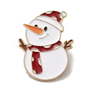 Christmas Theme Enamel Pin, Golden Alloy Brooches for Backpack Clothes, Snowman, 30.5x23.5x1mm(XMAS-R001-06G)