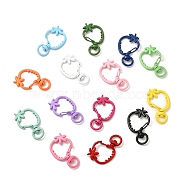 Spray Painted Alloy Swivel Lobster Claw Clasps, Swivel Snap Hook, Strawberry, Mixed Color, 37.5~38x23x2.3mm, Hole: 4.5x9mm(FIND-A027-03)