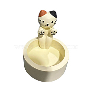 Resin Pet Candle Holder, Cat, Colorful, 6x7cm(DIY-CJC0006-05B)