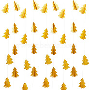 ARRICRAFT 2Pcs 2 Style Paper Christmas Tree Flags, Hanging Banner, for Party Festival Home Decorations, Gold, 2400~2500mm, 1pc/style(AJEW-AR0001-73A)