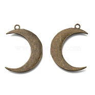 Tibetan Style Alloy Pendants, Moon, Cadmium Free & Nickel Free & Lead Free, Antique Bronze, 44x35x2mm, Hole: 3mm(X-TIBE-S303-31AB-NR)