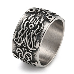 304 Stainless Steel Ring, Rings, Symbol, 12mm, Inner Diameter: 19mm(RJEW-B055-03AS-10)