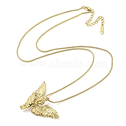 Ion Plating(IP) 304 Stainless Steel Angel Pendants Necklaces, Snake Chain Necklaces for Women, Real 14K Gold Plated, 20.47 inch(52cm)(NJEW-K259-01G)