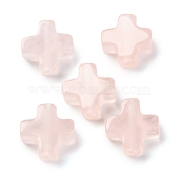 Natural Rose Quartz Beads, Cross, 10x10x4mm, Hole: 1.2mm(G-K369-02G)