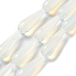 Opalite Beads Strands, Teardrop, 30~30.5x10~10.5mm, Hole: 1.4mm, about 6pcs/strand, 7.13~7.20 inch(18.1~18.3cm)(G-P528-H01-01)