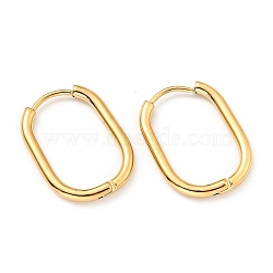 PVD Vacuum Plating 303 Stainless Steel Oval Hinged Hoop Earrings with 316 Stainless Steel Pins for Women, Golden, 22x17x2mm, Pin: 1mm(EJEW-F285-31B-G)