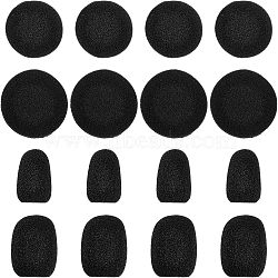 SUPERFINDINGS 16Pcs 4 Style Microphone Windscreen Sponge Covers & Earphone Anti-slip Protective Sponge Sleeve, Black, 30~60x5~33mm, 4pcs/style(AJEW-FH0002-88)