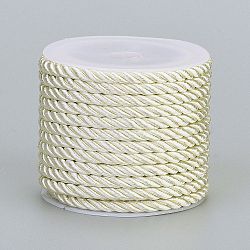 Polyester Cord, Twisted Cord, Beige, 5mm, about 4.37 yards(4m)/roll(X-OCOR-L041-5mm-15)