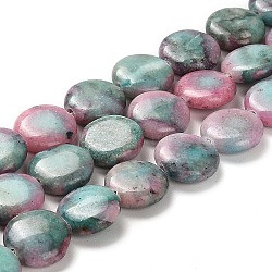 Natural Dolomite Beads Strands, Dyed, Flat Round, Cadet Blue, 12x4~4.5mm, Hole: 1.2mm, about 35pcs/strand, 16.14 inch(41cm)(G-F765-B01-01)