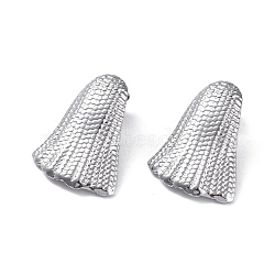 Non-Tarnish 304 Stainless Steel Stud Earrings, Triangle, Stainless Steel Color, 26.5x20mm(EJEW-M250-02D-P)