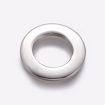 304 Stainless Steel Linking Rings, Ring, Stainless Steel Color, 18x2mm, Hole: 10.5mm