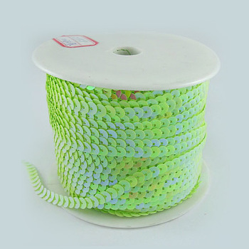 Lt.Green With AB Color Paillette/Sequins Roll, 6mm in diameter, 100 yards/roll
