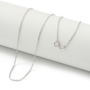 925 Sterling Silver Cable Chain Necklaces, Real Platinum Plated, 18.19 inch(46.2cm)