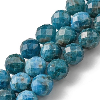 Natural Apatite Beads Strands, Faceted(64 Facets), Round, 8mm, Hole: 0.8mm, about 47pcs/strand