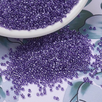 MIYUKI Delica Beads, Cylinder, Japanese Seed Beads, 11/0, (DB0906) Sparkling Purple Lined Crystal, 1.3x1.6mm, Hole: 0.8mm, about 20000pcs/bag, 100g/bag