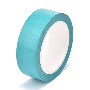 DIY Solid Color Scrapbook Decorative Paper Tapes, Self Adhesive Tapes, Dark Turquoise, 15mm, about 10m/roll