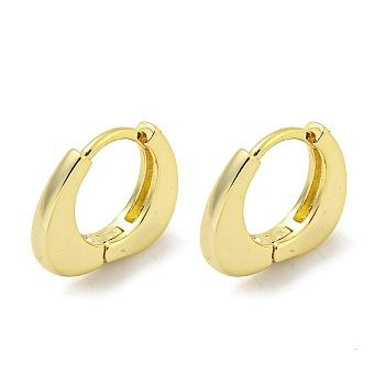 Brass Hoop Earrings, Real 18K Gold Plated, 13x2.5mm