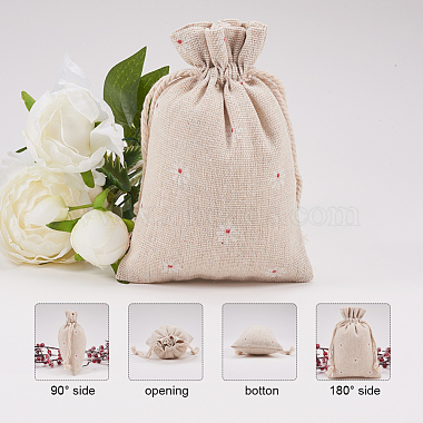 Polycotton(Polyester Cotton) Packing Pouches Drawstring Bags(ABAG-T004-10x14-01)-4