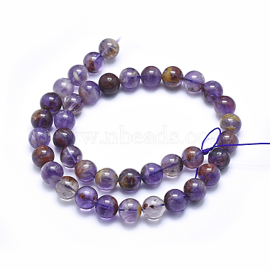 Natural Purple Lodolite Quartz/Purple Phantom Quartz Beads Strands(G-J373-05A-10mm)-2