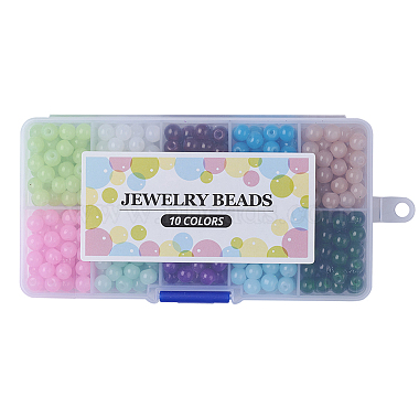 Imitation Jade Glass Beads Strands(DGLA-X0007-8mm-01)-2