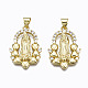 Brass Micro Pave clear Cubic Zirconia Pendants(ZIRC-N039-168-NF)-1
