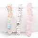 3Pcs 3 Styles Chips Natural Rose Quartz & Morganite & Howlite Beaded Stretch Bracelets Sets(BJEW-FS0001-01)-3