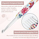 6Pcs 6 Colors Flower Pattern TPR with Aluminium Crochet Hooks(TOOL-HY0001-08)-4