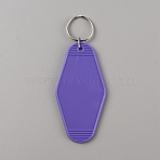 Plastic Blank Motel Keychain, Sublimation Key Chain, with Iron Key Rings, Rhombus, Medium Slate Blue, 11.5cm(KEYC-WH0034-29E)
