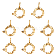 8Pcs Ion Plating(IP) 304 Stainless Steel Spring Ring Clasps, Golden, 12x8x1.5mm, Hole: 2mm(STAS-UN0052-56)