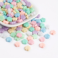 Opaque Acrylic Beads, Flower Beads, Mixed Color, 9x9.5x4mm, Hole: 2mm, about 227pcs/50g(X-SACR-R796-M)