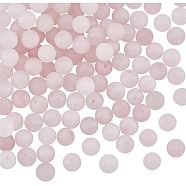 Frosted Natural Rose Quartz Round Beads Strands, 6mm, Hole: 1mm, about 31pcs/strand, 7.48''(19cm), 4 strands/box(G-OC0003-57B)