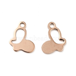 Ion Plating(IP) 304 Stainless Steel Charms, Butterfly, Rose Gold, 14x10x1mm, Hole: 2mm(STAS-L159-10RG)