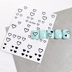 Self Adhesive Nail Art Stickers, DIY Nail Art Decoration, Heart, 12.7x7.8cm(PW-WG3533A-01)