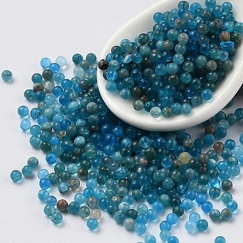 Natural Apatite Beads, No Hole/Undrilled, Round, 1.5mm